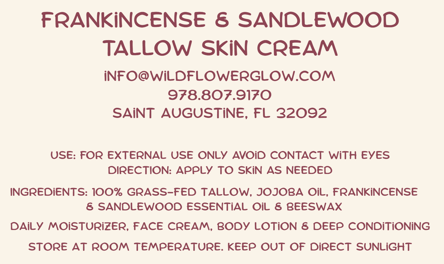 Frankincense & Sandalwood Oils & Tallow