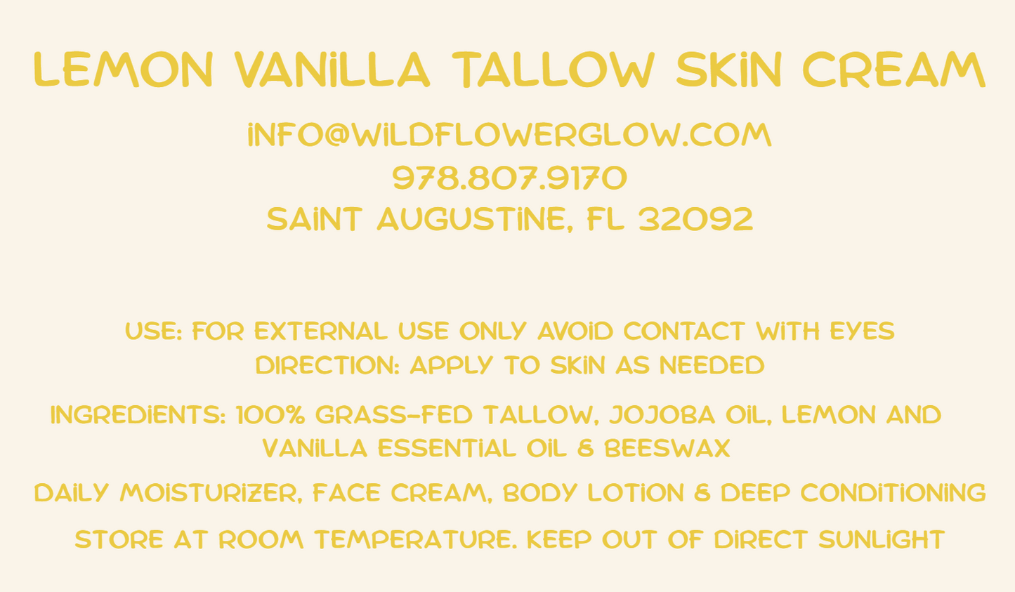 Lemon Vanilla Oil & Tallow