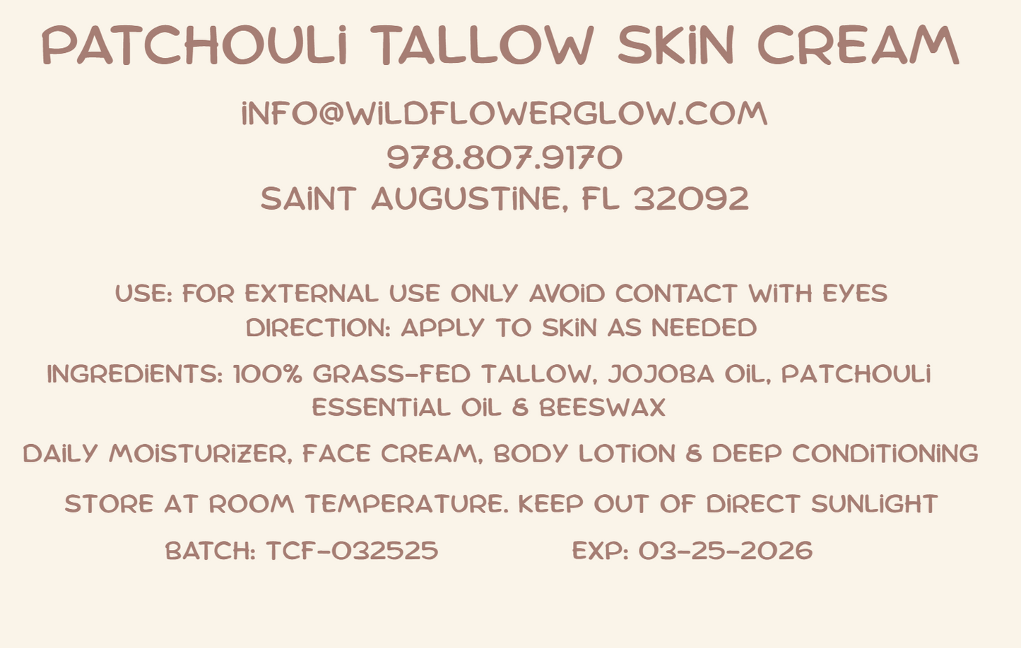 Patchouli Oil & Tallow