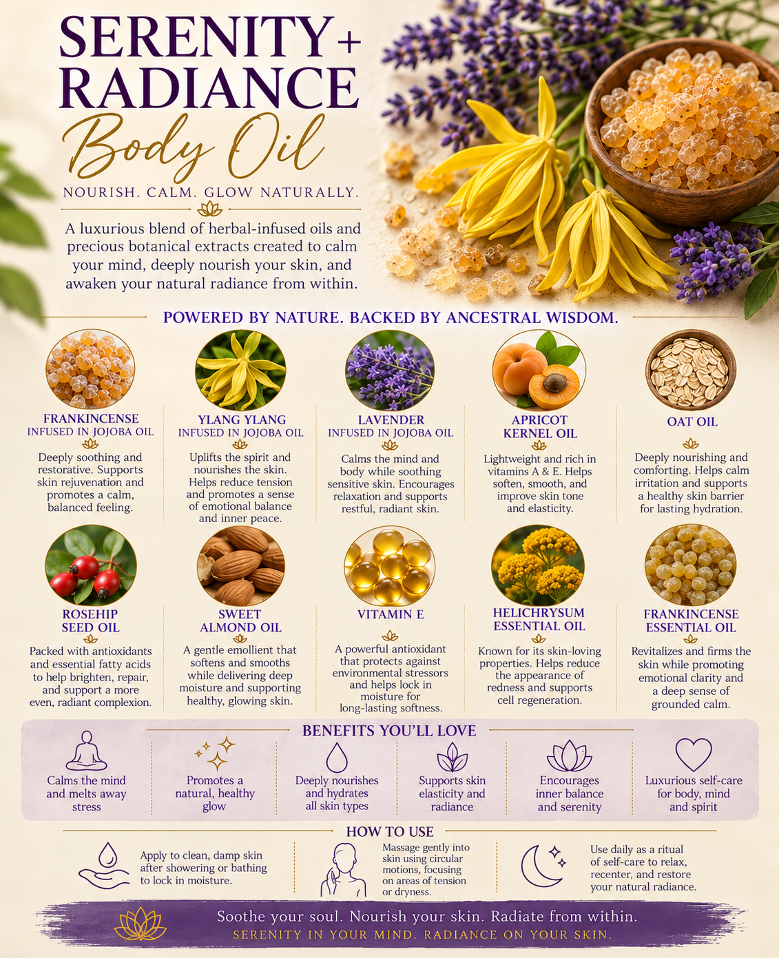 Serenity + Radiance Botanical Glow Body Oil |  Rosehip & Frankincense