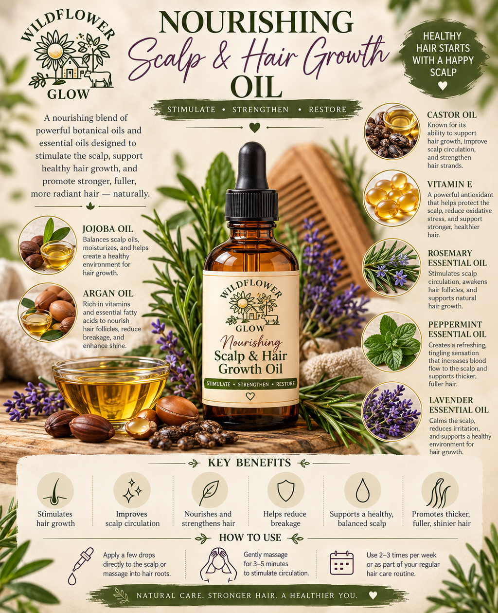 Scalp Tonic Oil | Rosemary & Peppermint Hair Growth & Scalp Treatment
