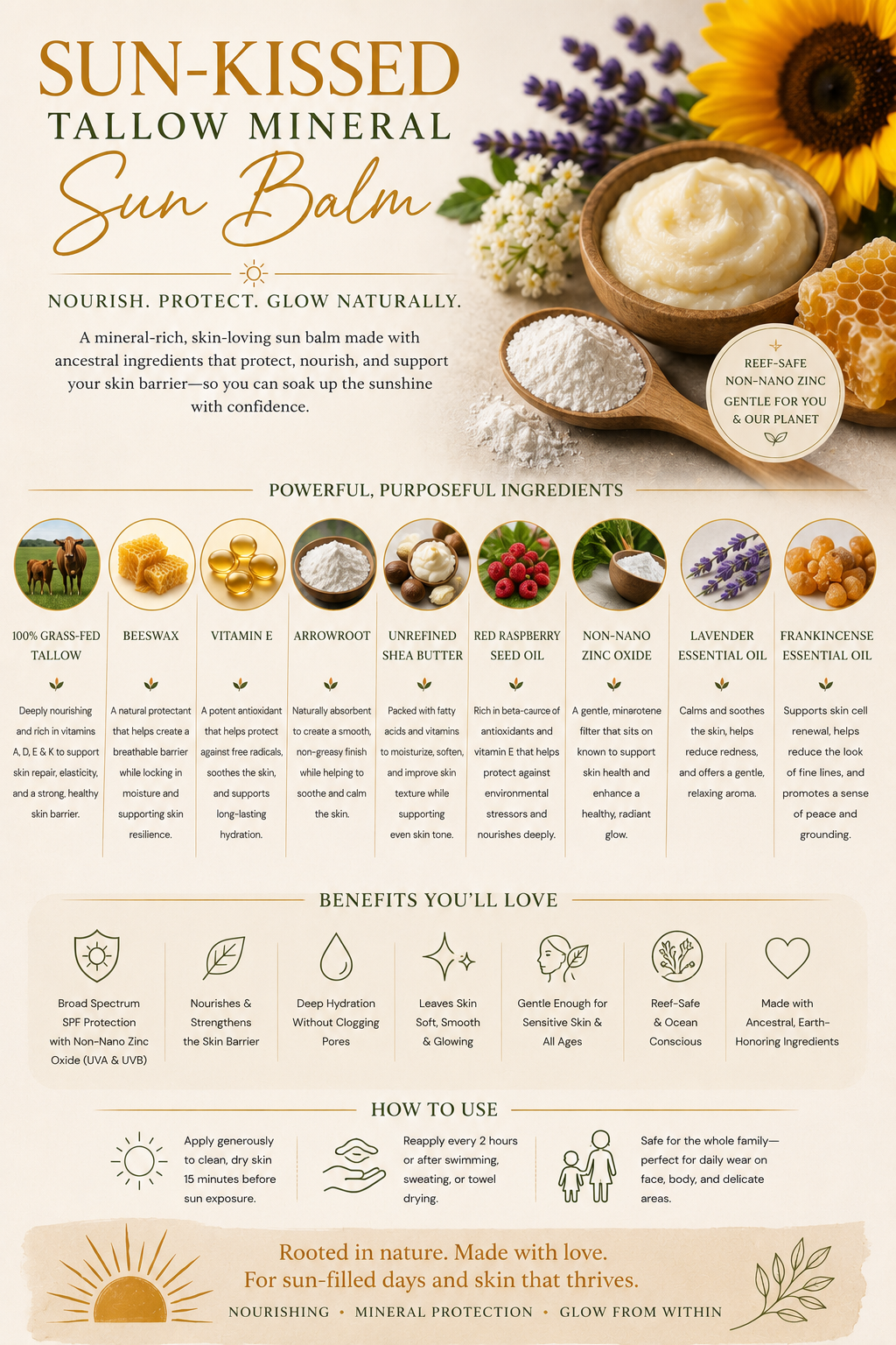 Sun-Kissed Tallow Mineral Sun Balm